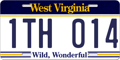 WV license plate 1TH014