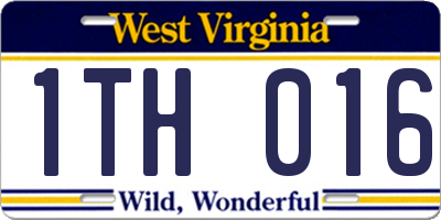 WV license plate 1TH016