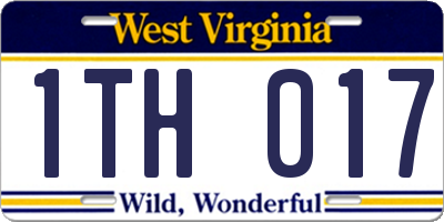 WV license plate 1TH017