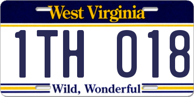 WV license plate 1TH018