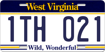 WV license plate 1TH021