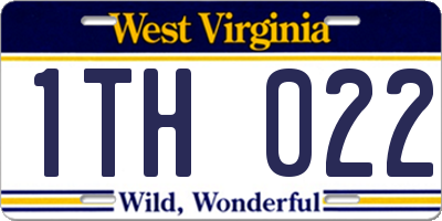 WV license plate 1TH022