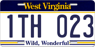 WV license plate 1TH023