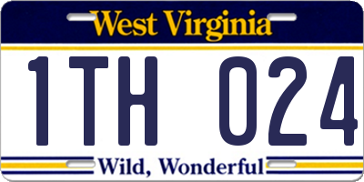 WV license plate 1TH024