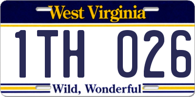 WV license plate 1TH026