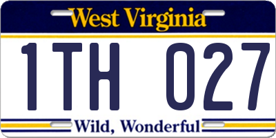 WV license plate 1TH027