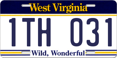 WV license plate 1TH031