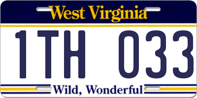WV license plate 1TH033