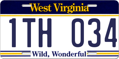 WV license plate 1TH034
