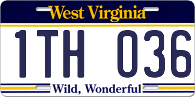 WV license plate 1TH036