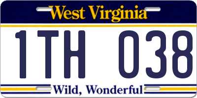 WV license plate 1TH038