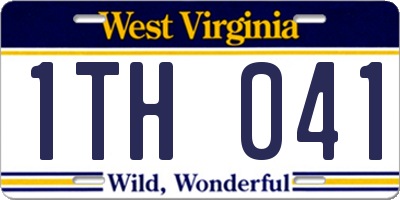 WV license plate 1TH041