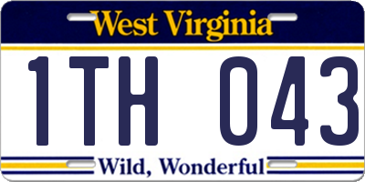 WV license plate 1TH043