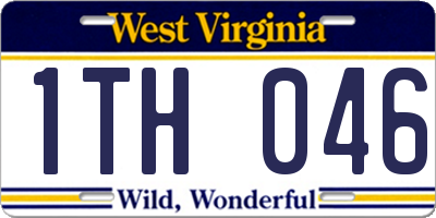 WV license plate 1TH046