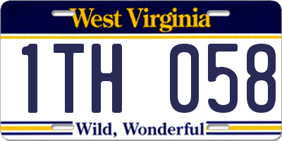 WV license plate 1TH058