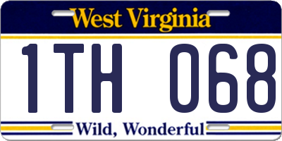 WV license plate 1TH068