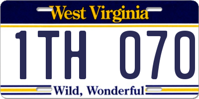 WV license plate 1TH070