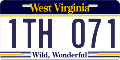WV license plate 1TH071