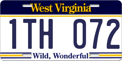 WV license plate 1TH072