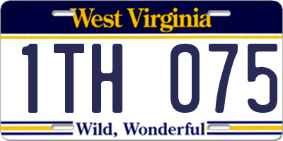 WV license plate 1TH075