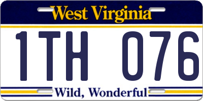 WV license plate 1TH076