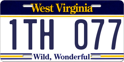 WV license plate 1TH077
