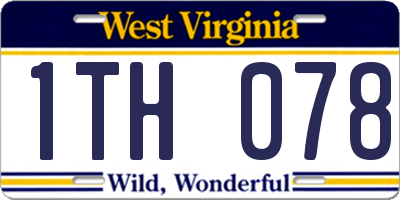 WV license plate 1TH078