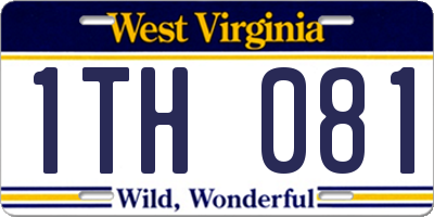 WV license plate 1TH081