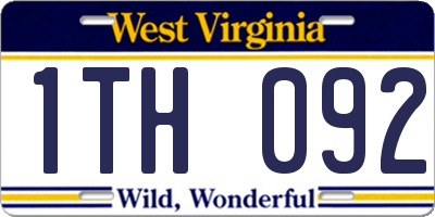 WV license plate 1TH092