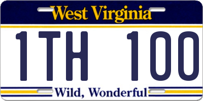 WV license plate 1TH100
