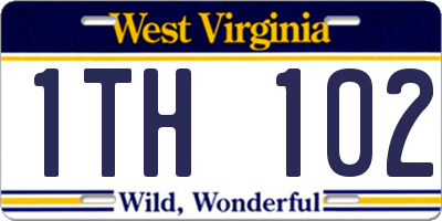WV license plate 1TH102