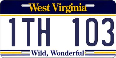 WV license plate 1TH103