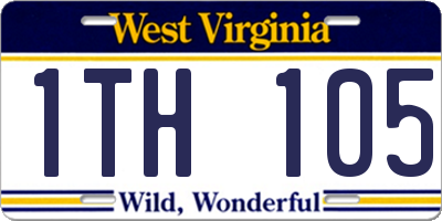 WV license plate 1TH105