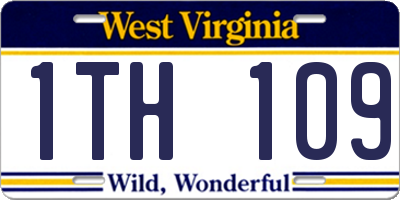 WV license plate 1TH109