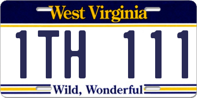 WV license plate 1TH111
