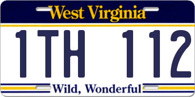 WV license plate 1TH112