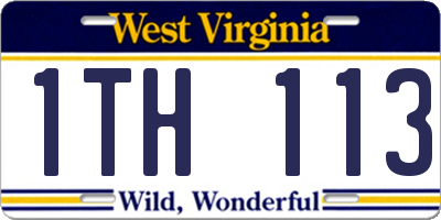 WV license plate 1TH113