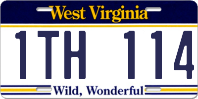WV license plate 1TH114