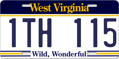 WV license plate 1TH115