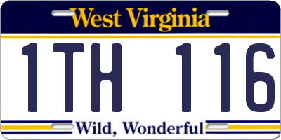 WV license plate 1TH116
