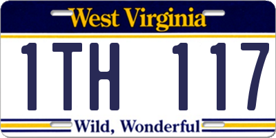 WV license plate 1TH117