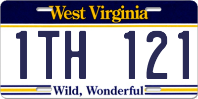 WV license plate 1TH121