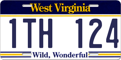 WV license plate 1TH124