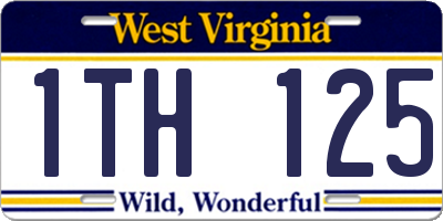 WV license plate 1TH125