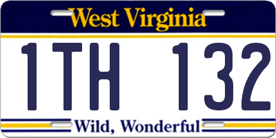 WV license plate 1TH132