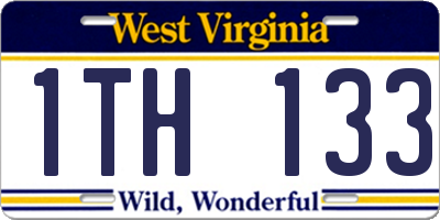 WV license plate 1TH133