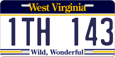 WV license plate 1TH143