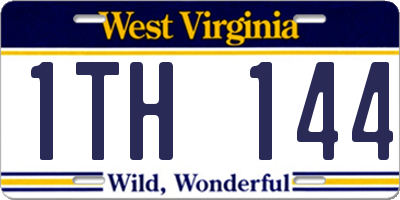 WV license plate 1TH144