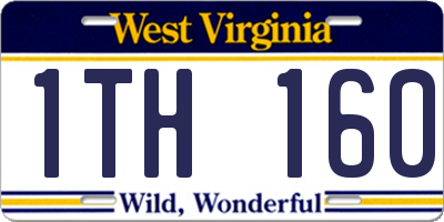 WV license plate 1TH160