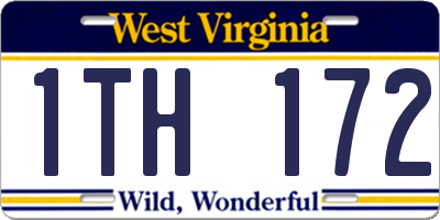 WV license plate 1TH172